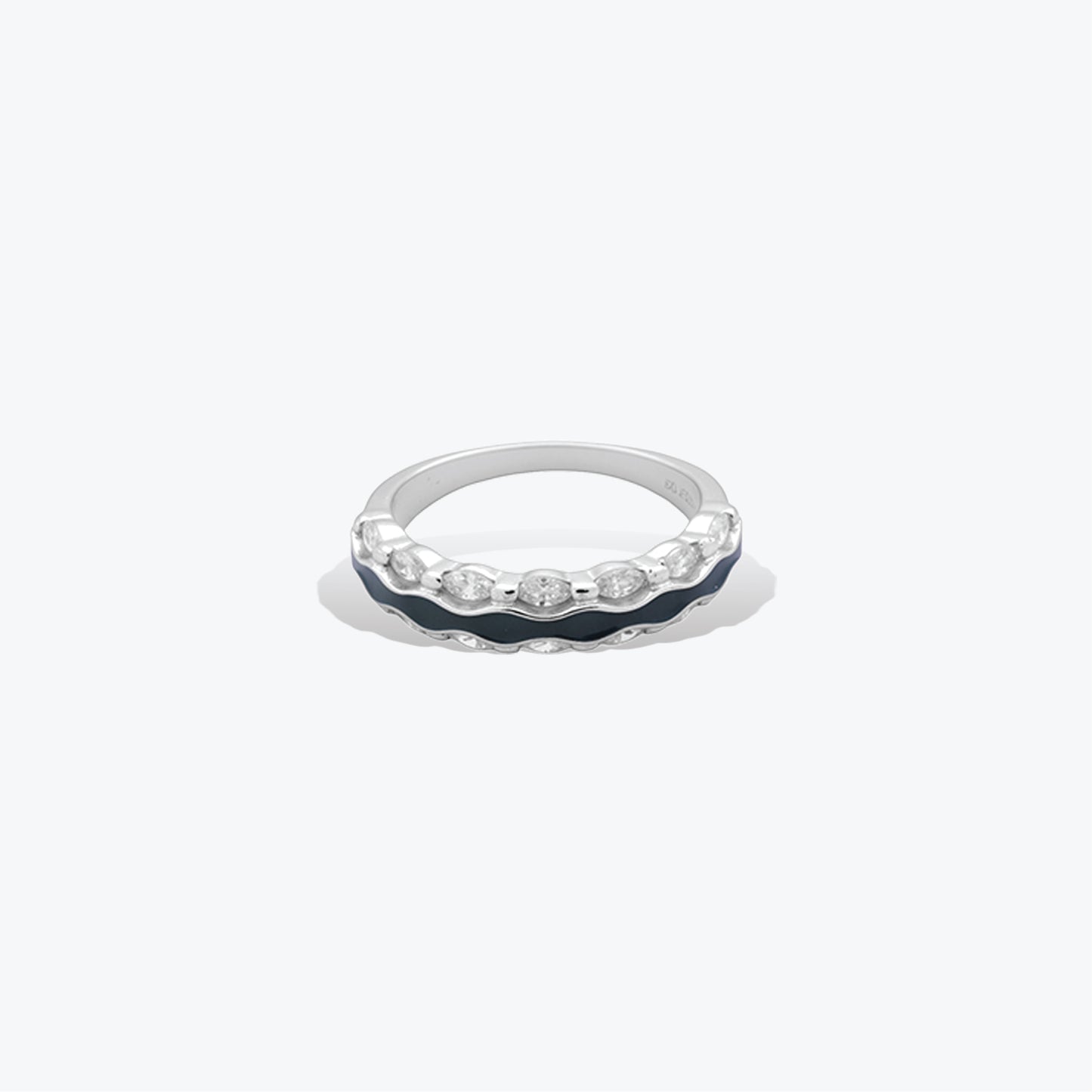 oceanic flow ring– sterling silver with waves