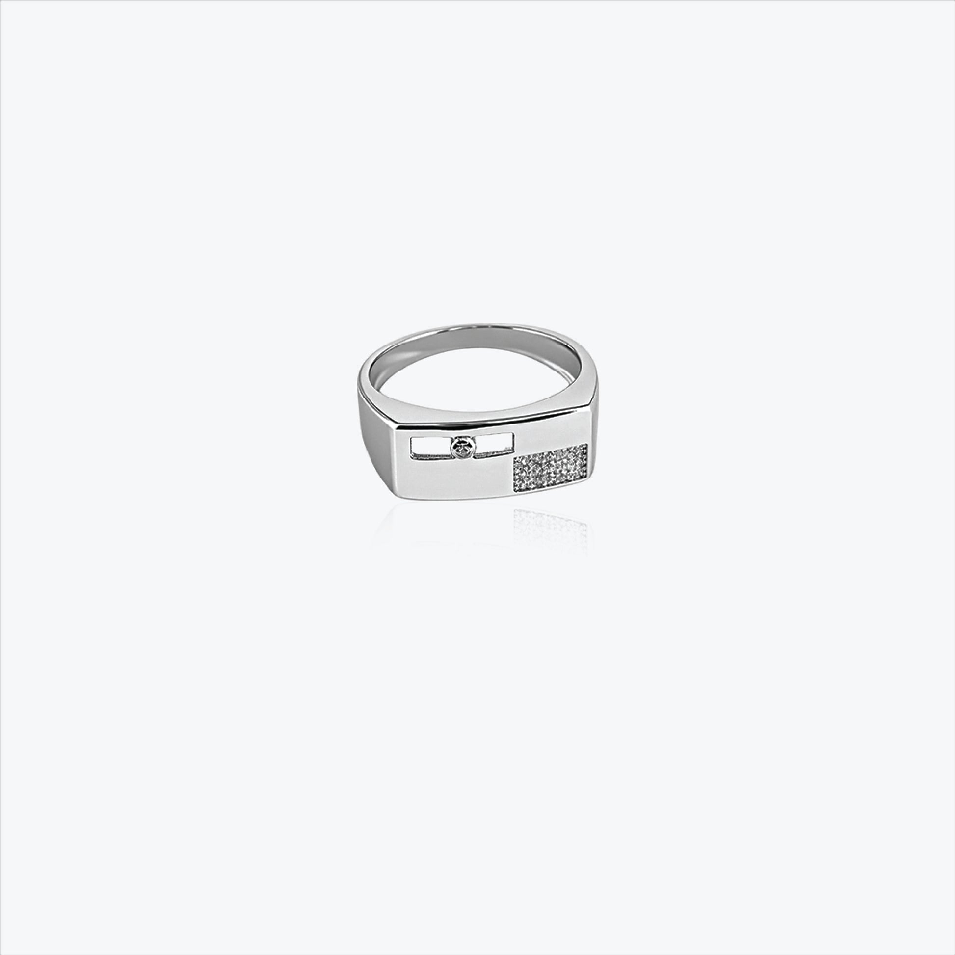 Sterling silver Stoneframe Band Men`s ring