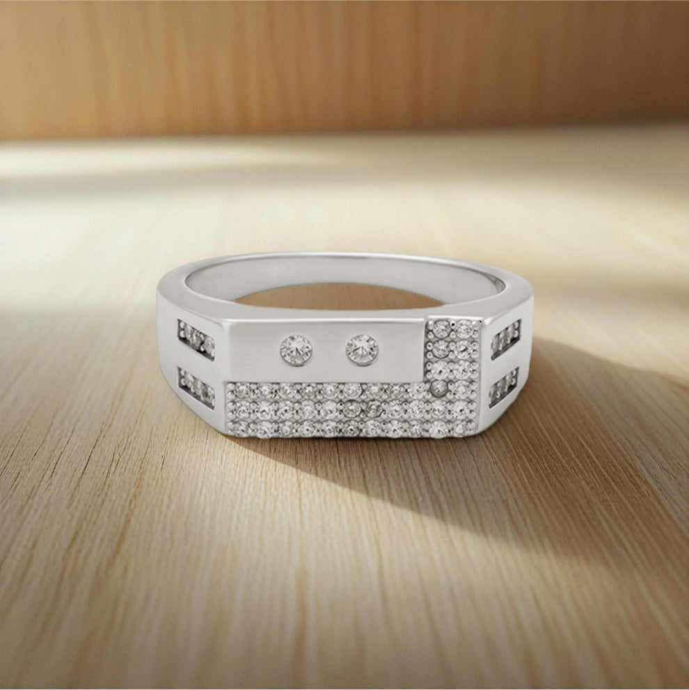 titan crest men’s ring – sterling silver with bold brilliance