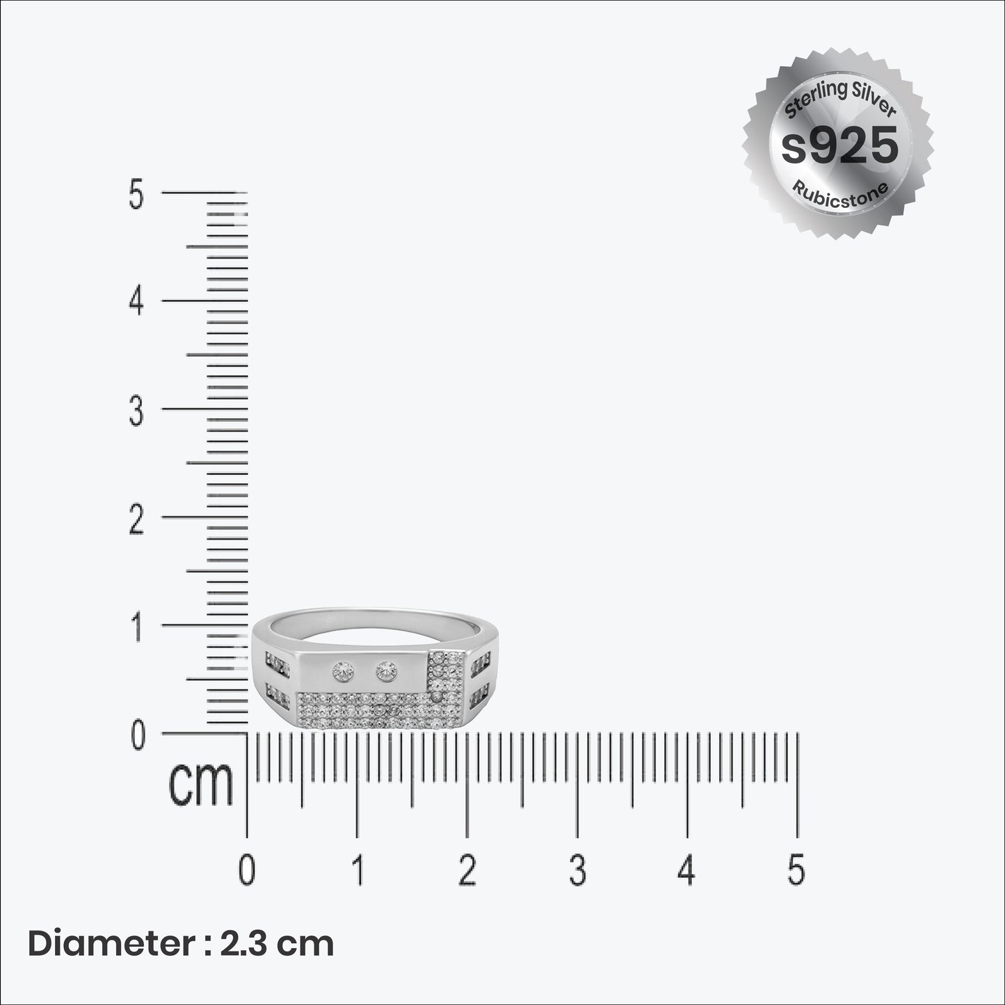 titan crest men’s ring– sterling silver brilliance – rubicstone