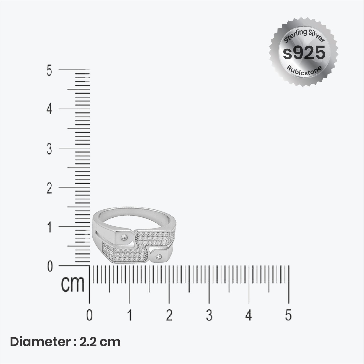 nova crest men’s ring – sterling silver sleek look – rubicstone