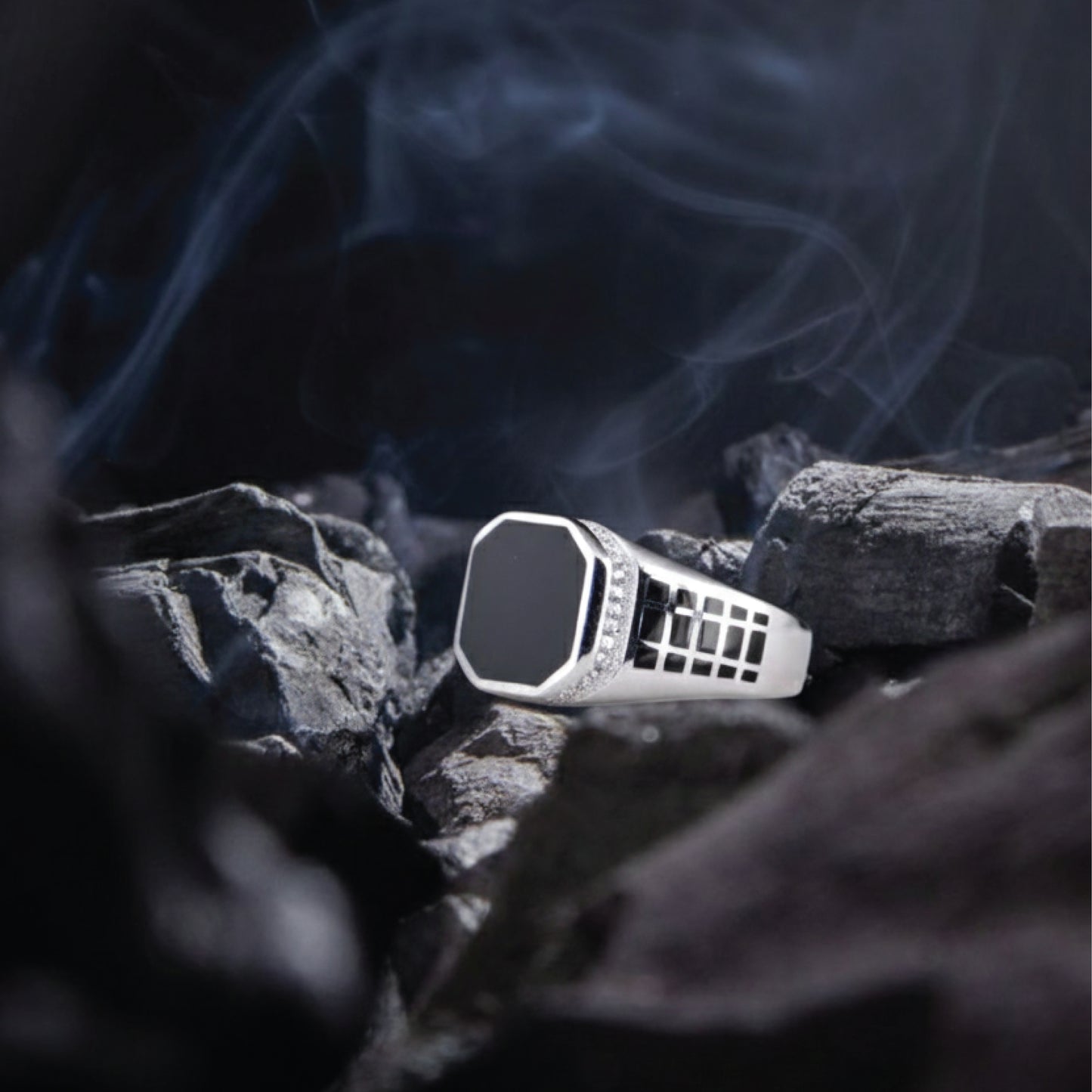 sterling silver stravon men`s ring