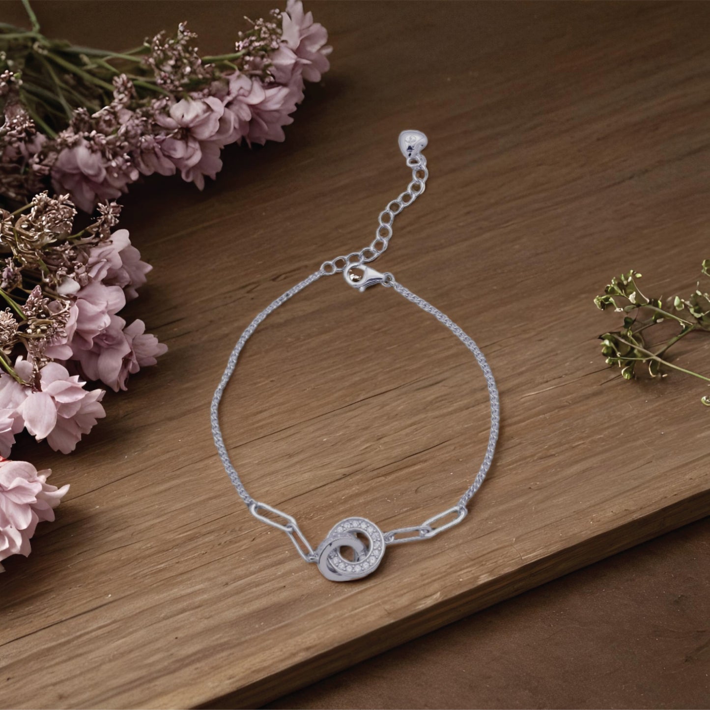charmheart bracelet – sterling silver
