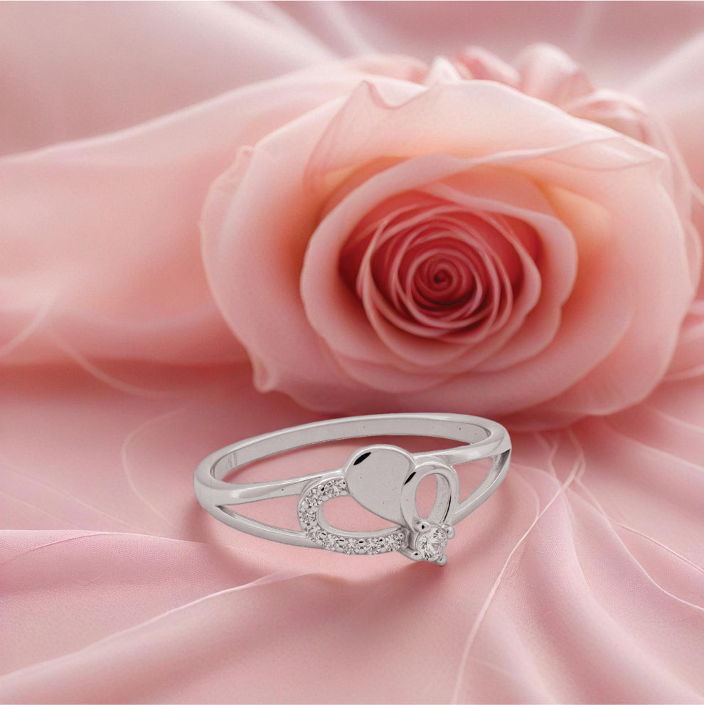 heart loop ring – sterling silver with dazzling elegance