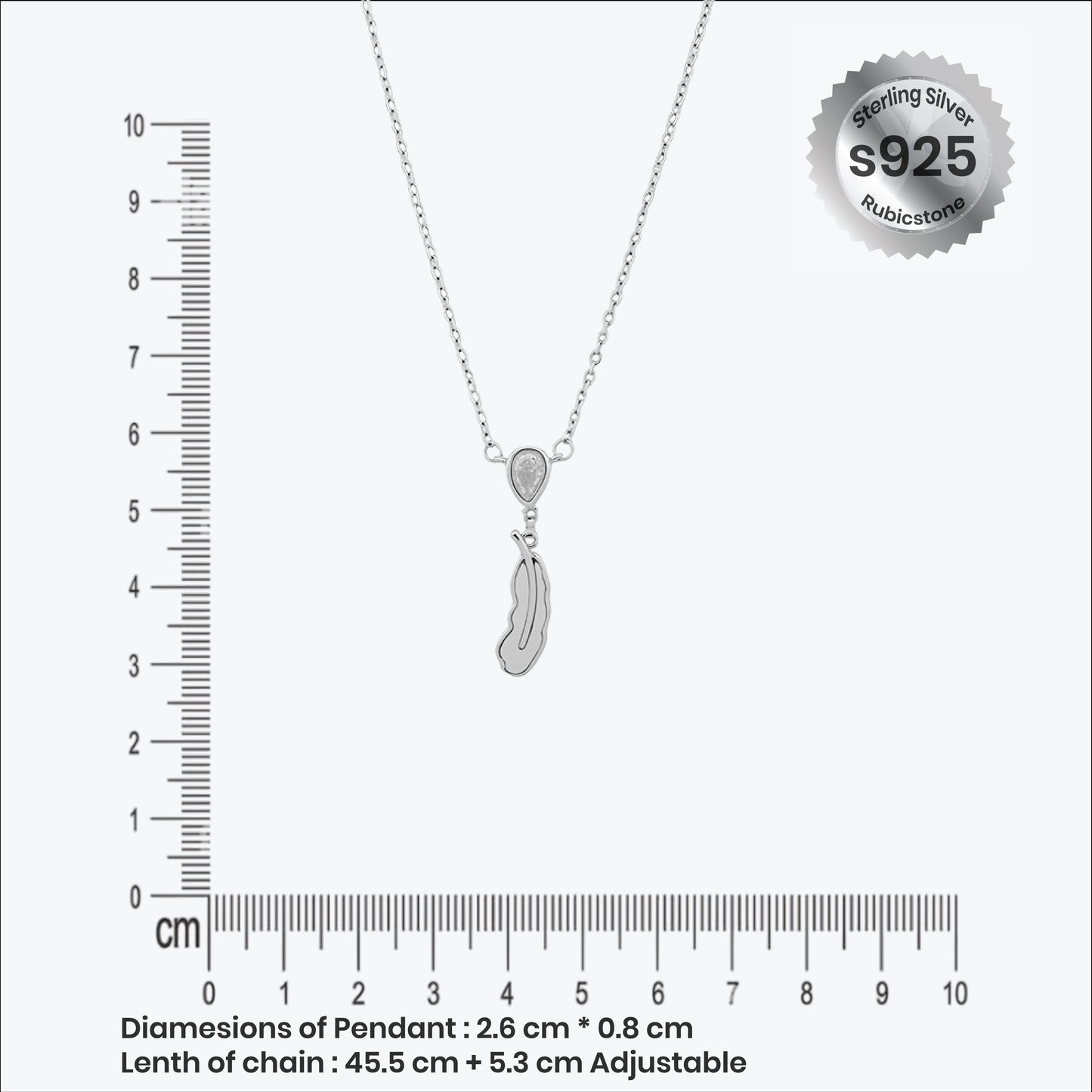 sterling silver luma feather pendant