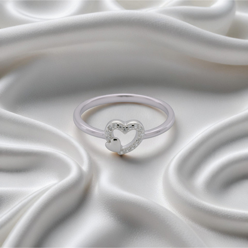overlapping heart ring – a unique sterling silver design