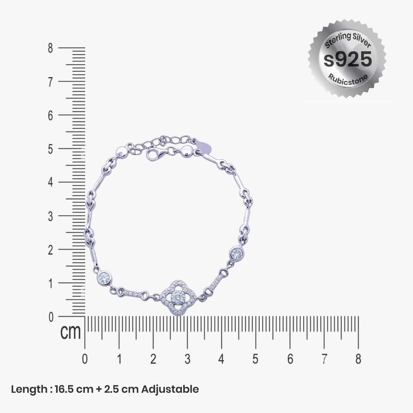 floral radiance bracelet – sterling silver with intricate elegance