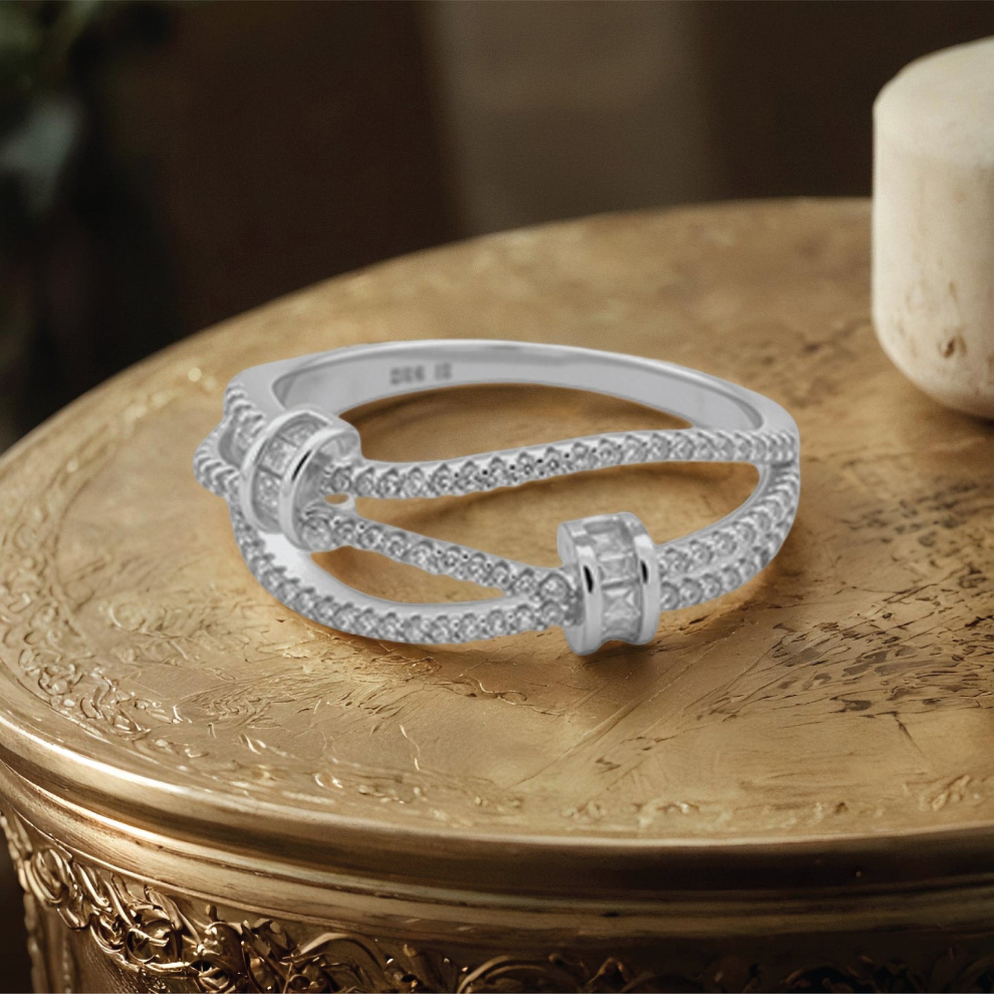 entwined grace ring– sterling silver & diamonds