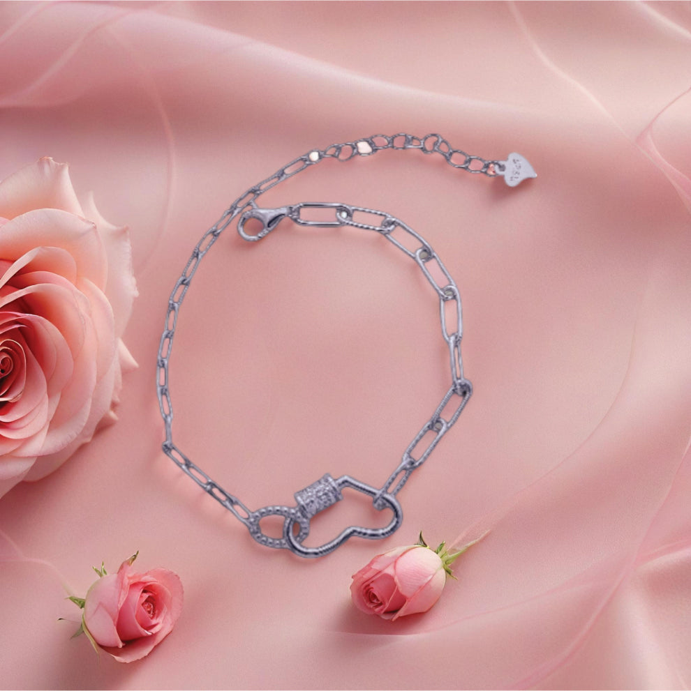 lustre heart bracelet – sterling silver with timeless elegance