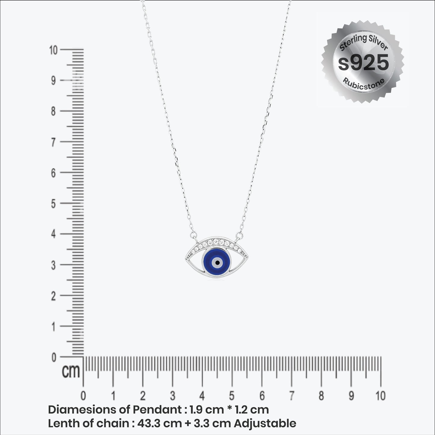 luma eye pendant – sterling silver