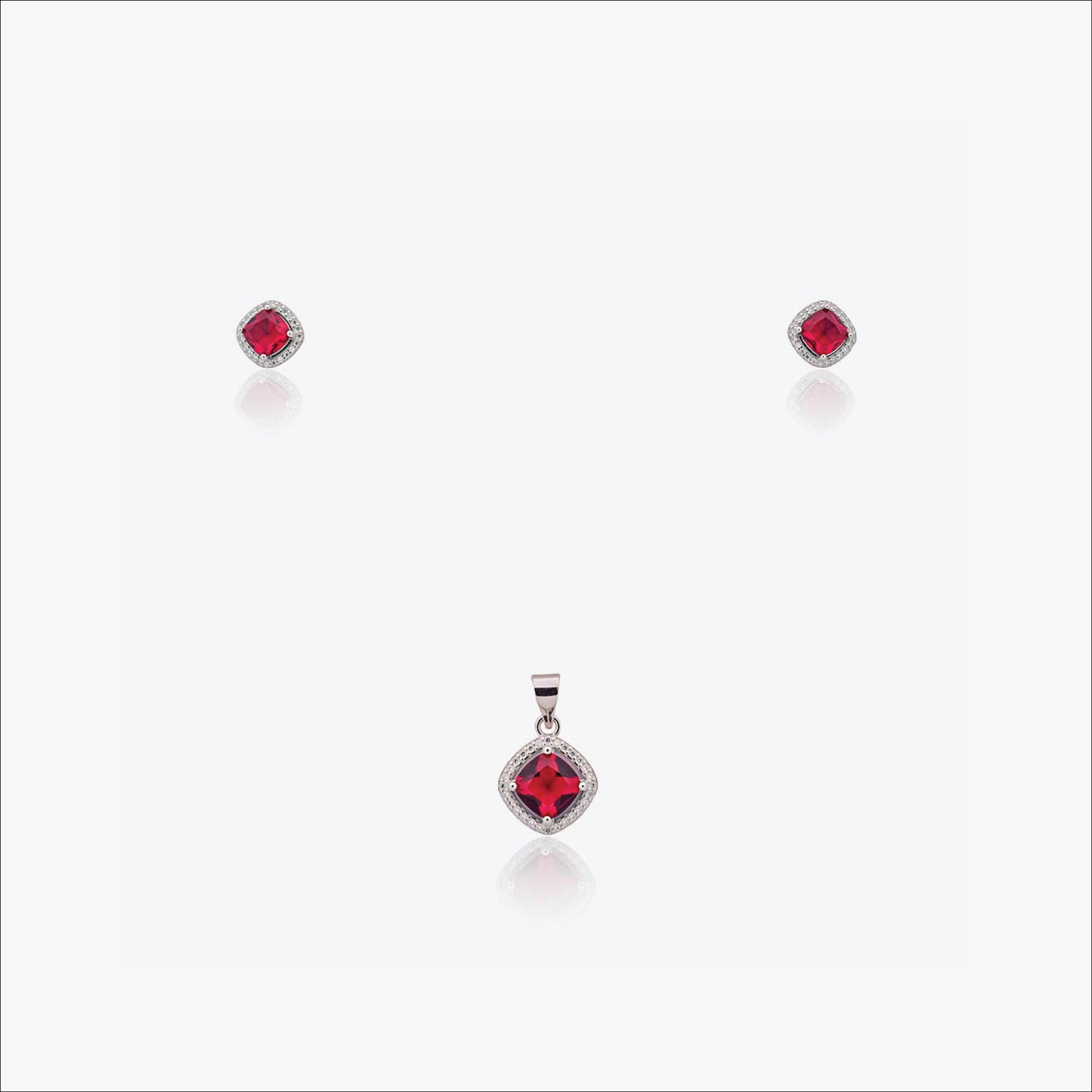 ruby frame set – sterling silver with bold clarity