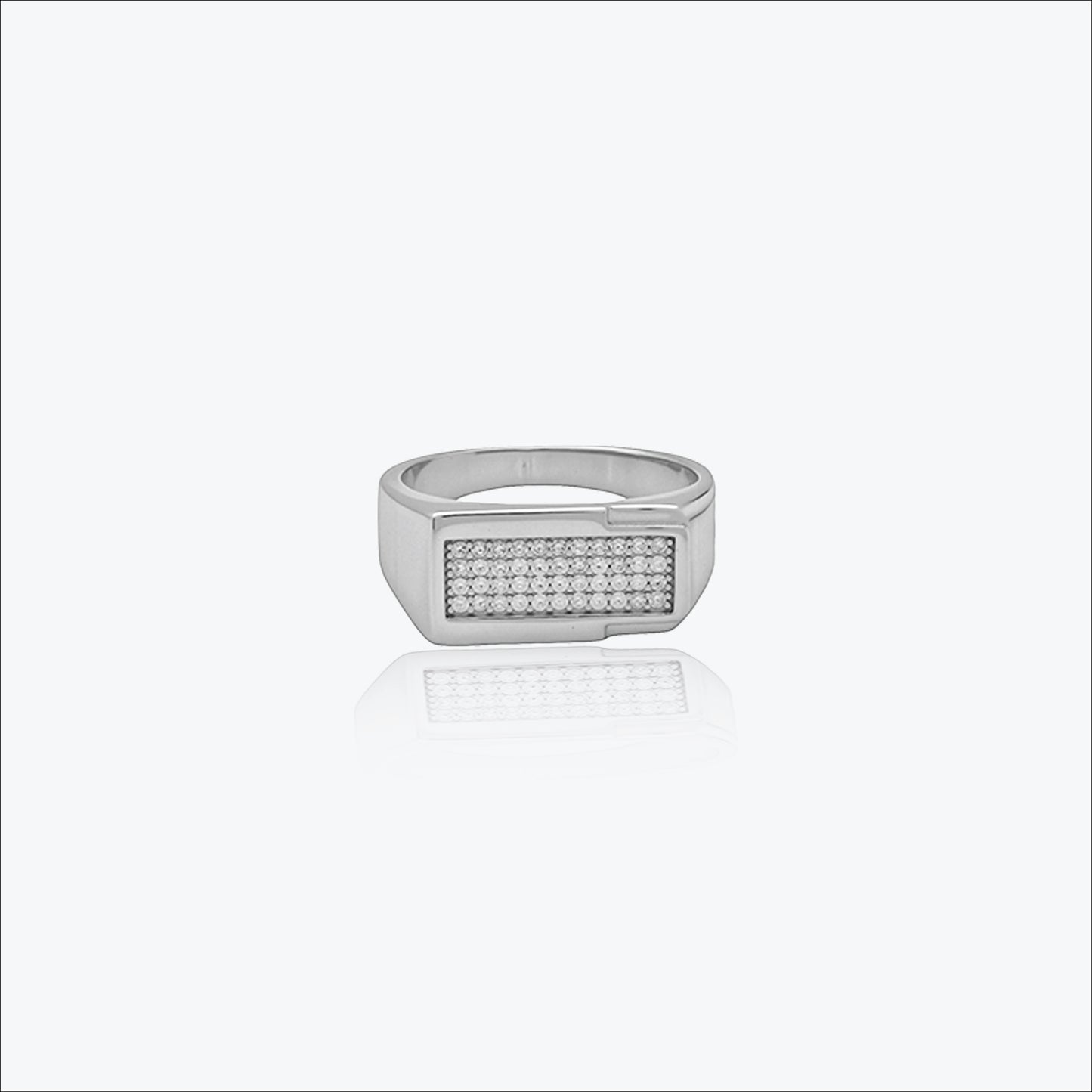 nexus grid men’s ring - sterling silver