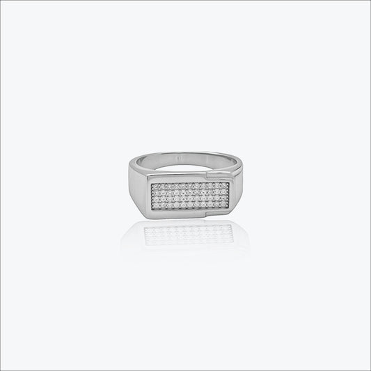 Nexus Grid Men’s Ring - Sterling silver