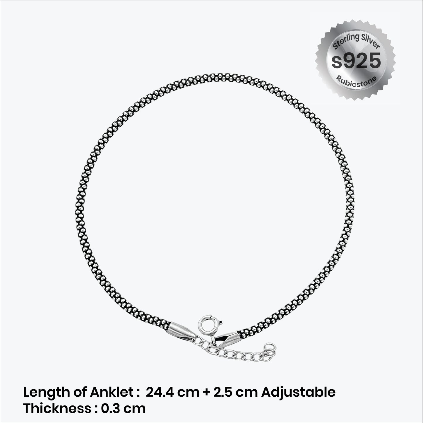 charmelle anklet – sterling silver