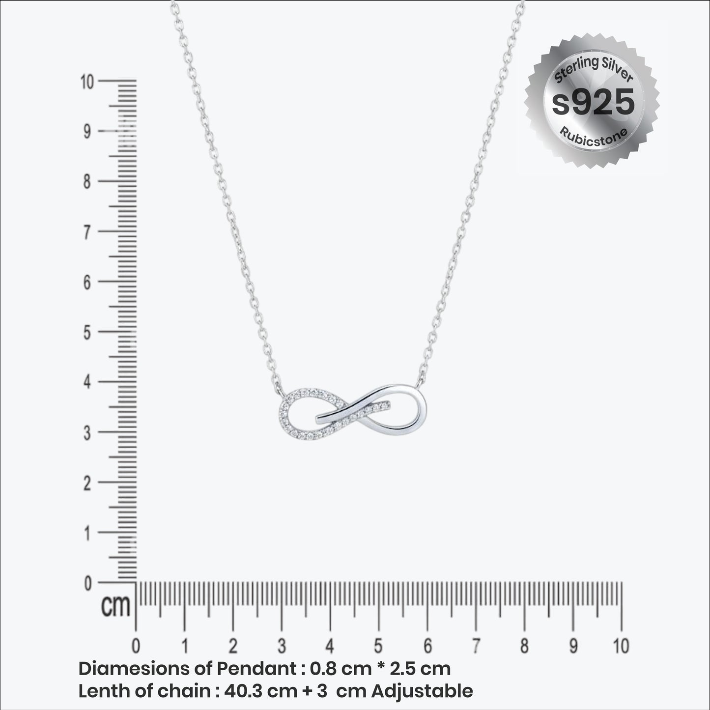 sterling silver infinity pendant