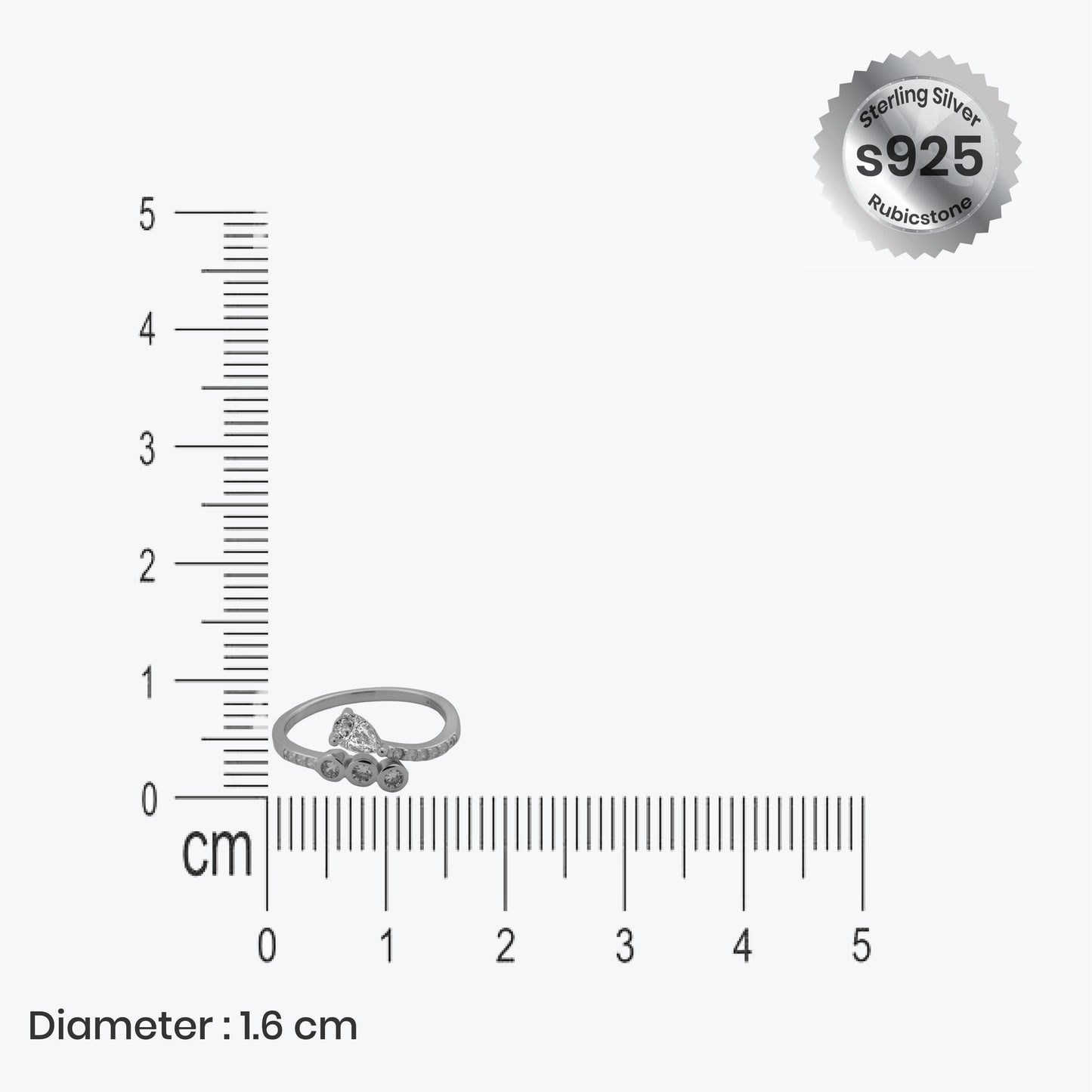 pear harmony ring–sterling silver radiant elegance – rubicstone