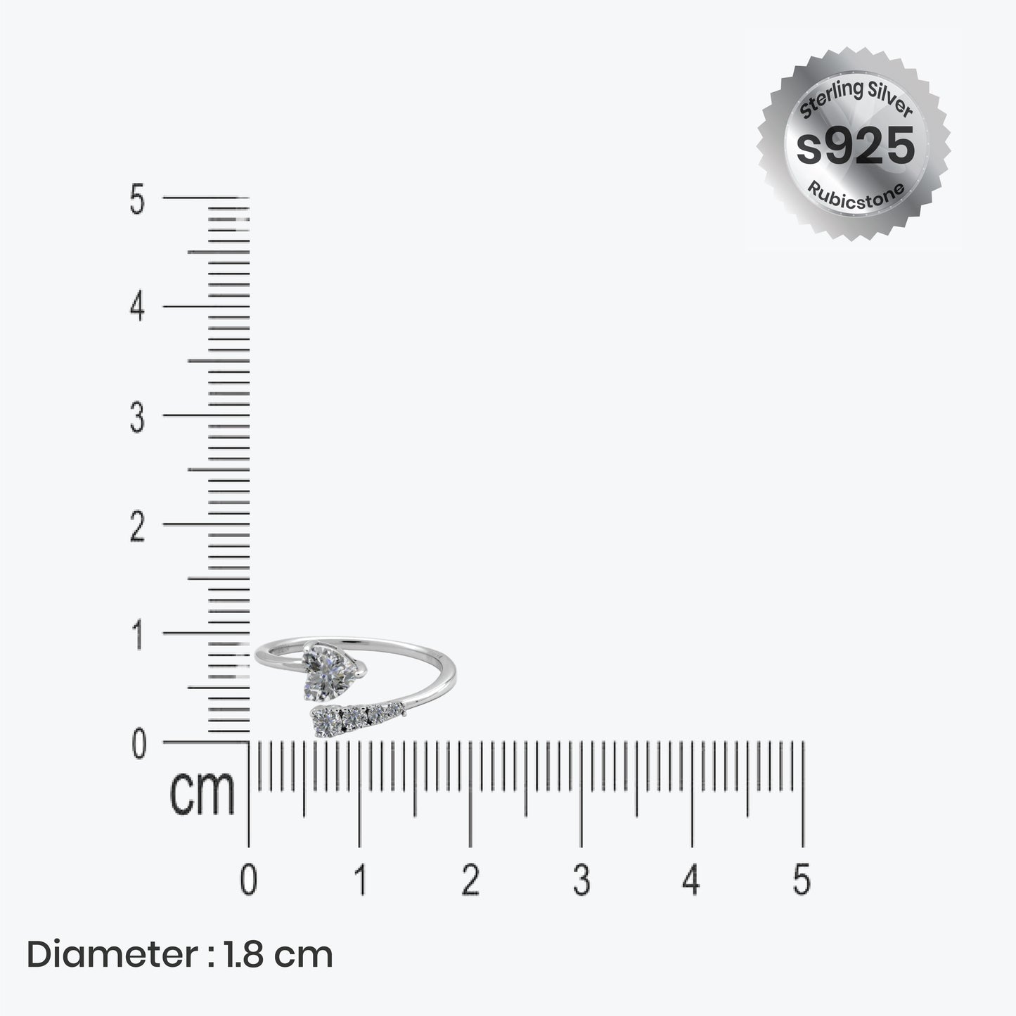 heart radiance ring – sterling silver with graceful sparkle