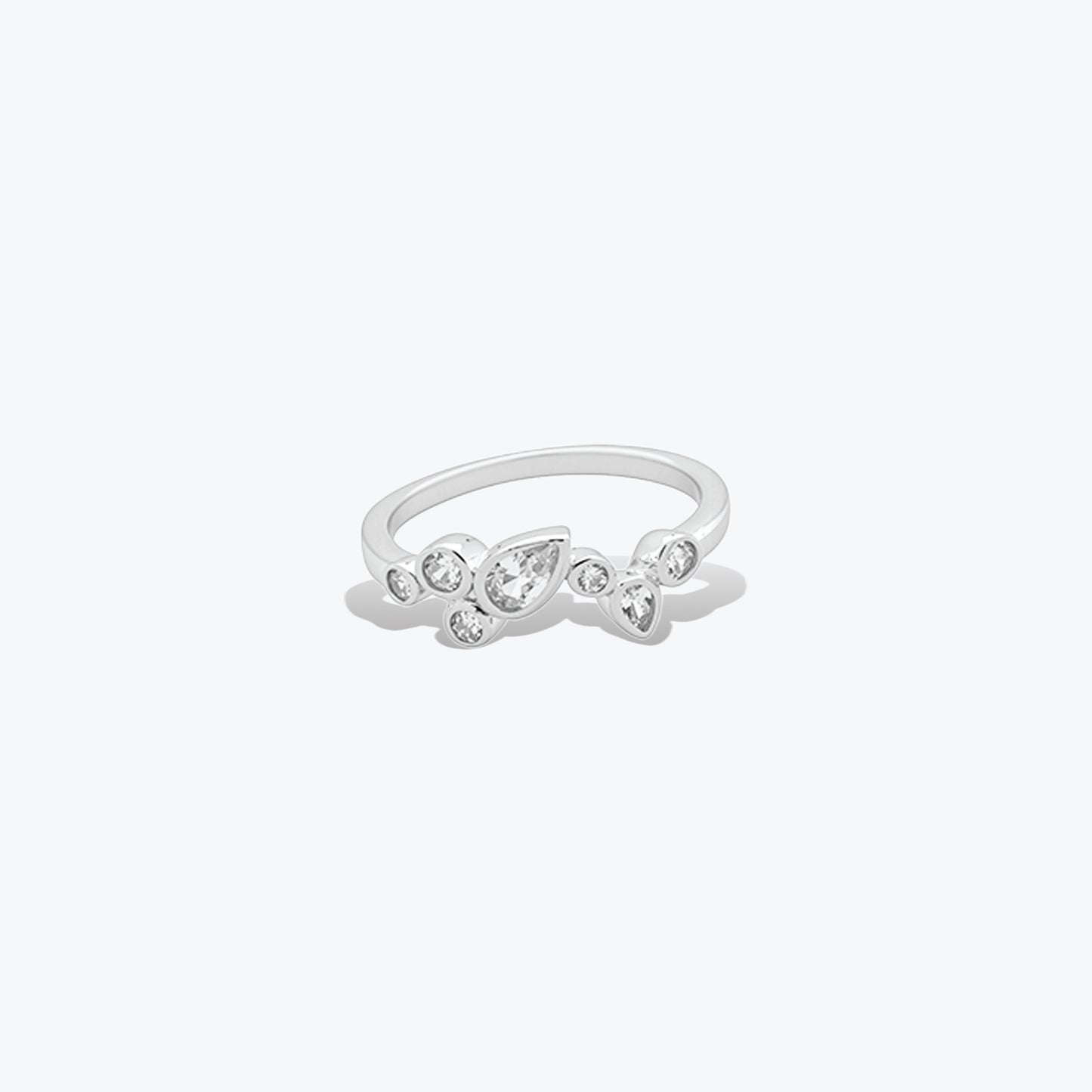 elysia ring – sterling silver with pear-cut grace