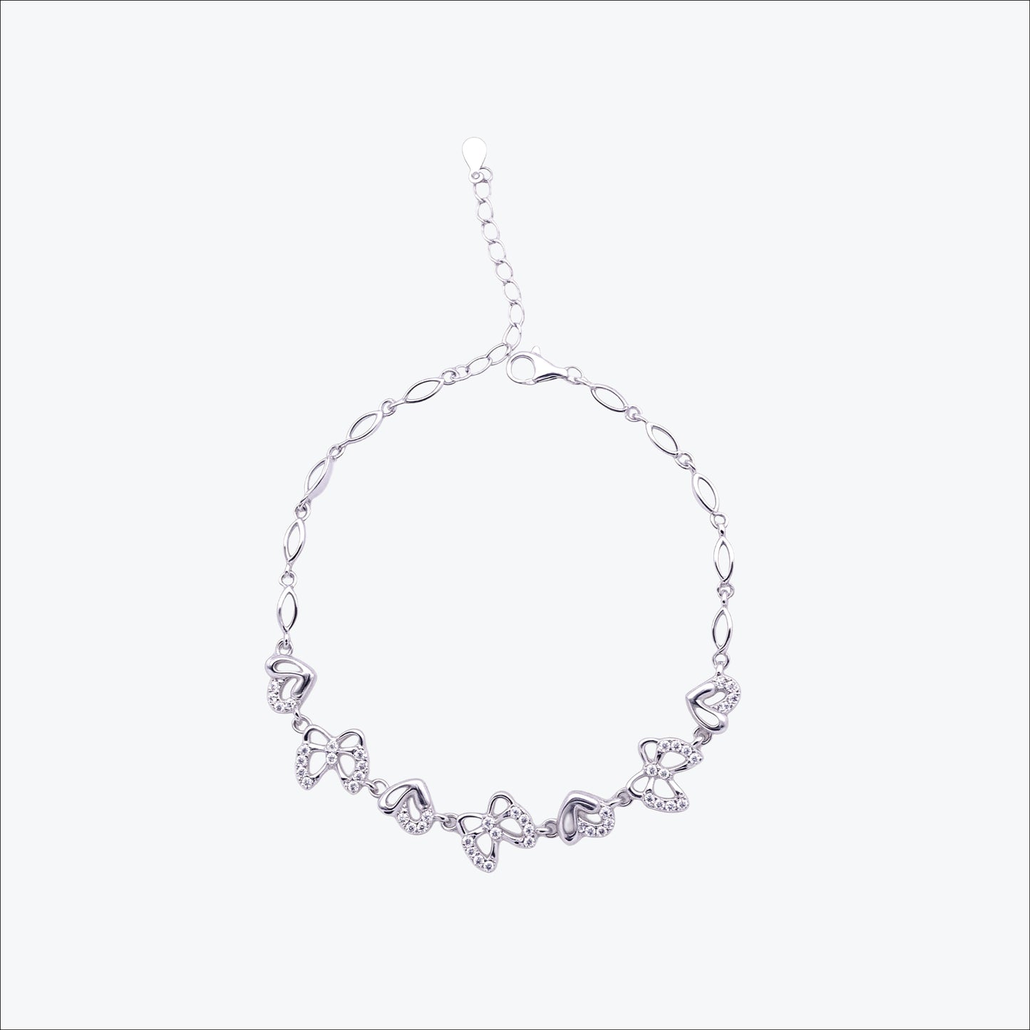 amora link bracelet – sterling silver in romantic grace
