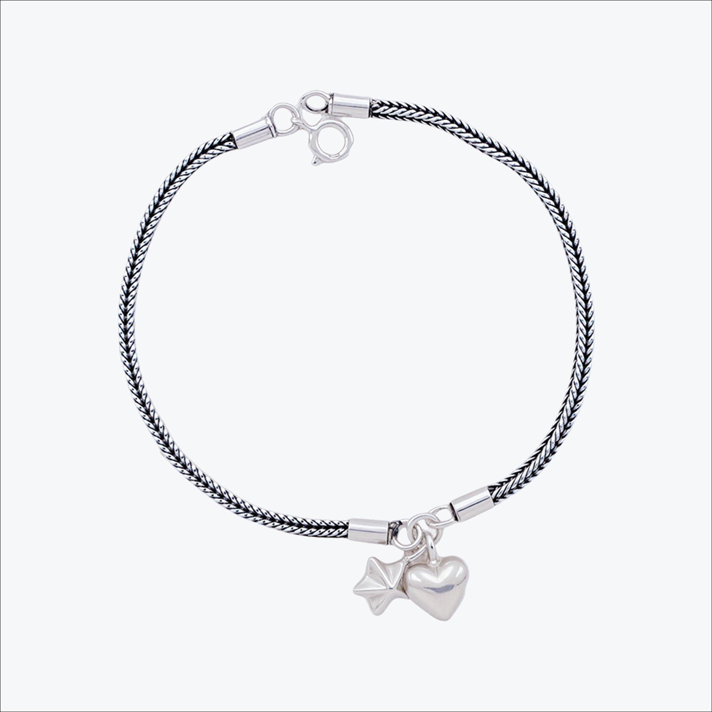 braidele anklet – sterling silver
