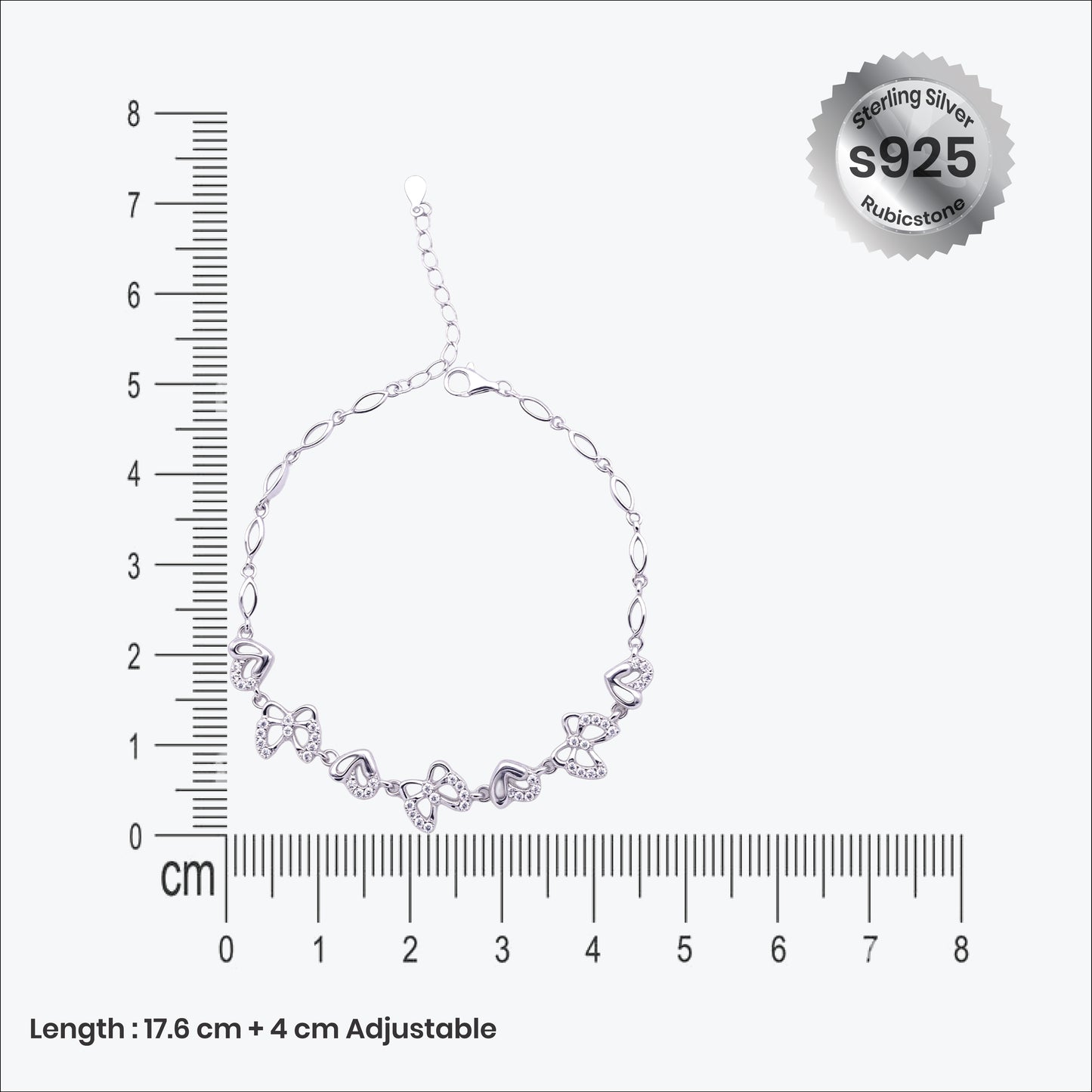 amora link bracelet – sterling silver in romantic grace