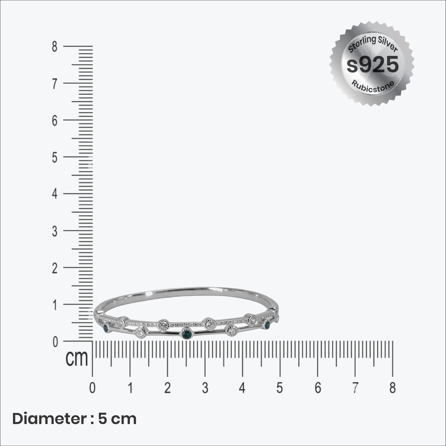 verdant glow bracelet – graceful sterling silver