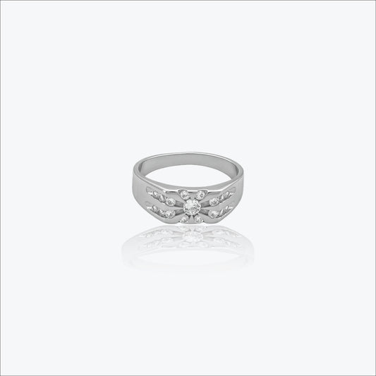 Imperium Crest Men’s Ring – Sterling Silver with Diamond Brilliance