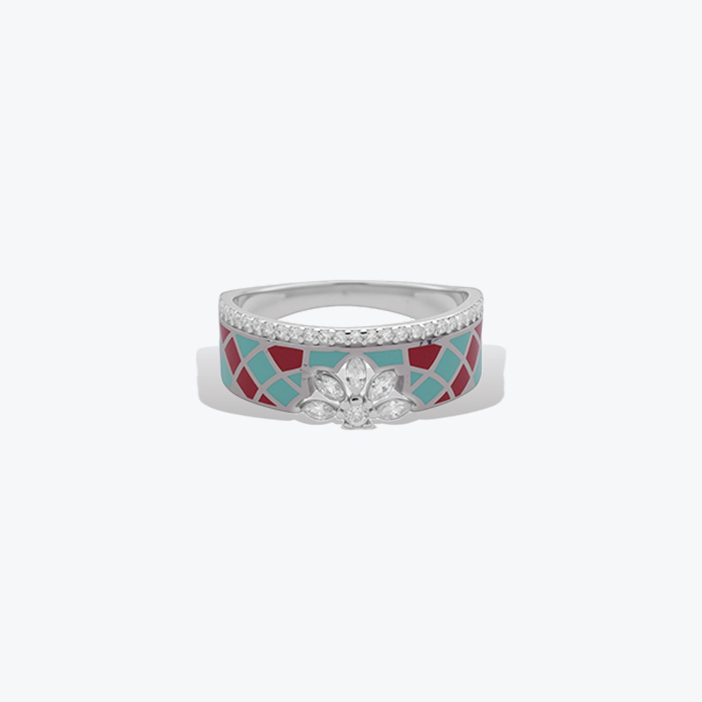 teardrop glow ring– sterling silver, fluid grace