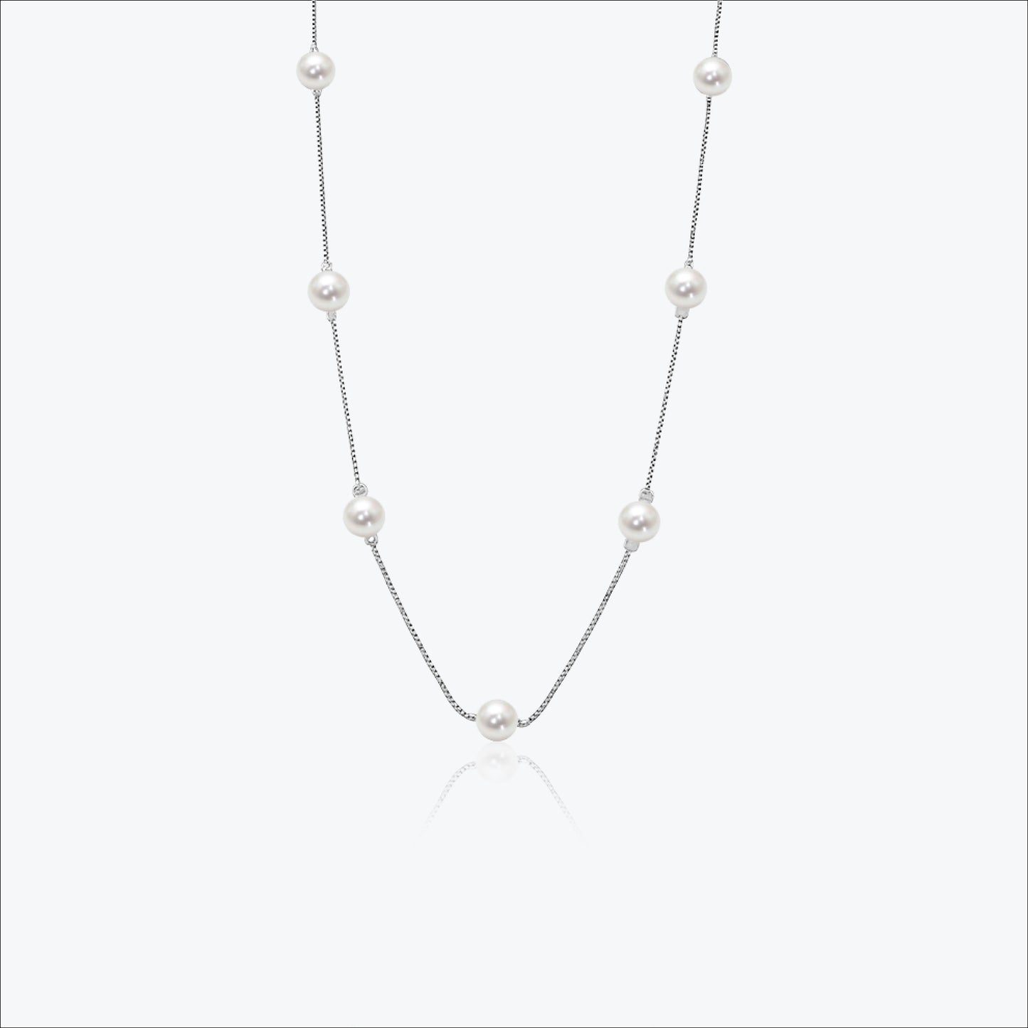 pearl necklace - sterling silver