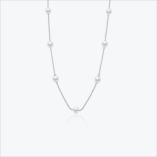 Pearl necklace - sterling silver