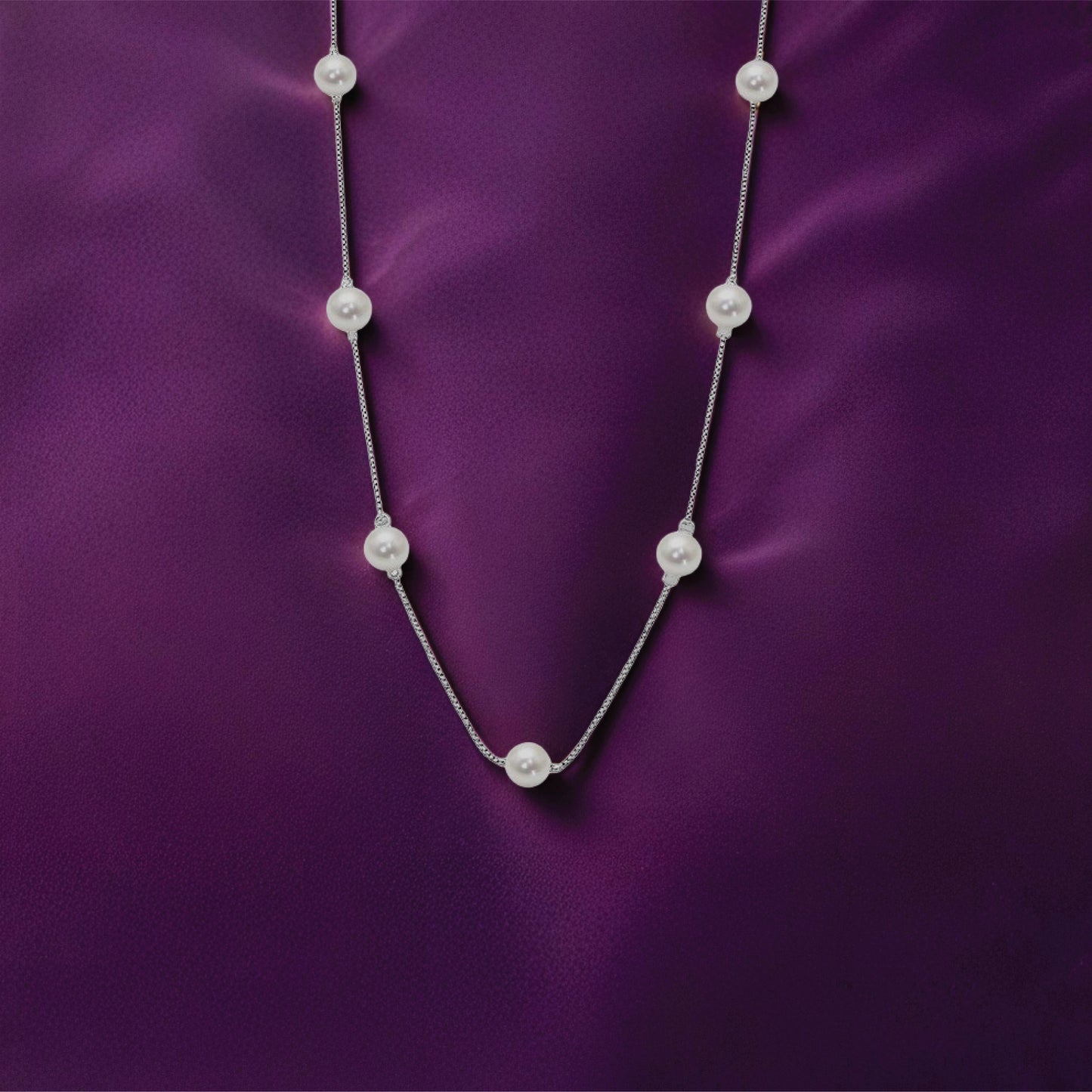 pearl necklace - sterling silver