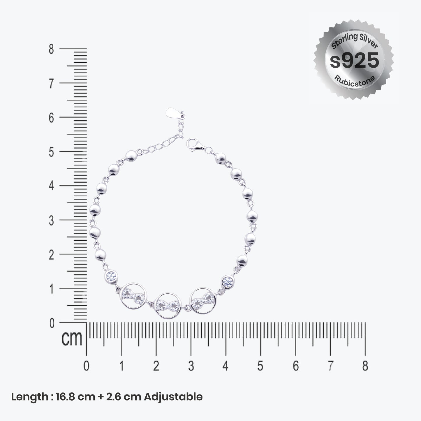 luma beads bracelet– sterling silver in effortless glow