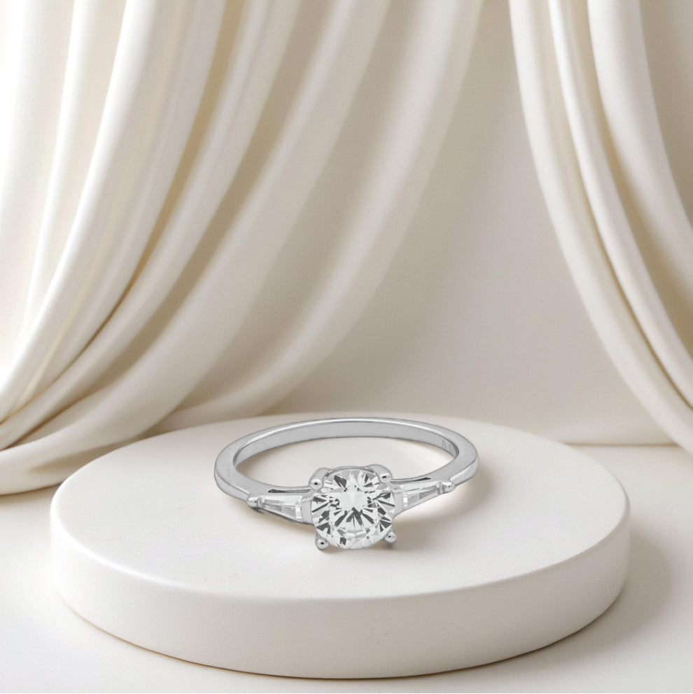 eterna diamond ring – sterling silver with classic brilliance