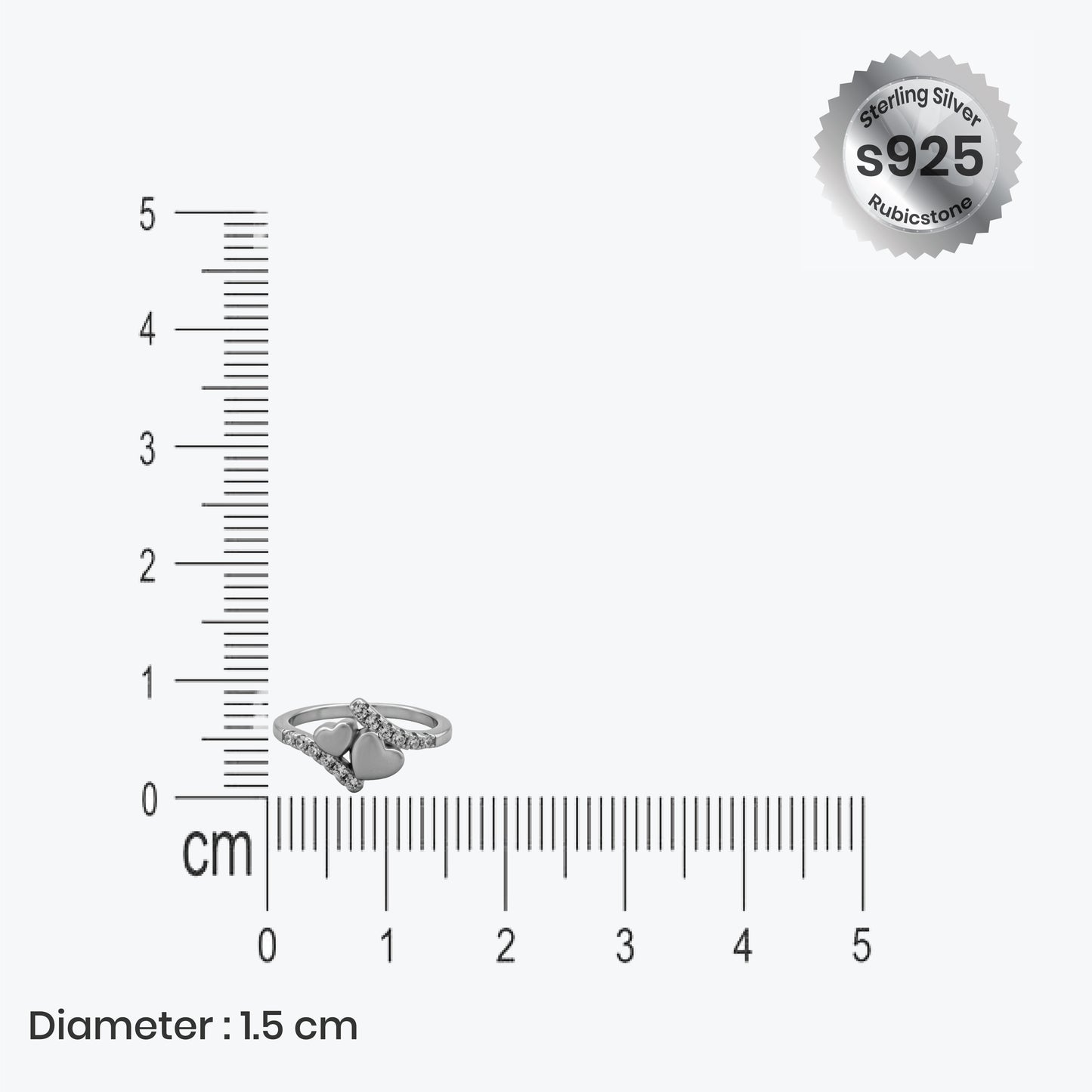 romantic heart ring – sterling silver with sparkling elegance