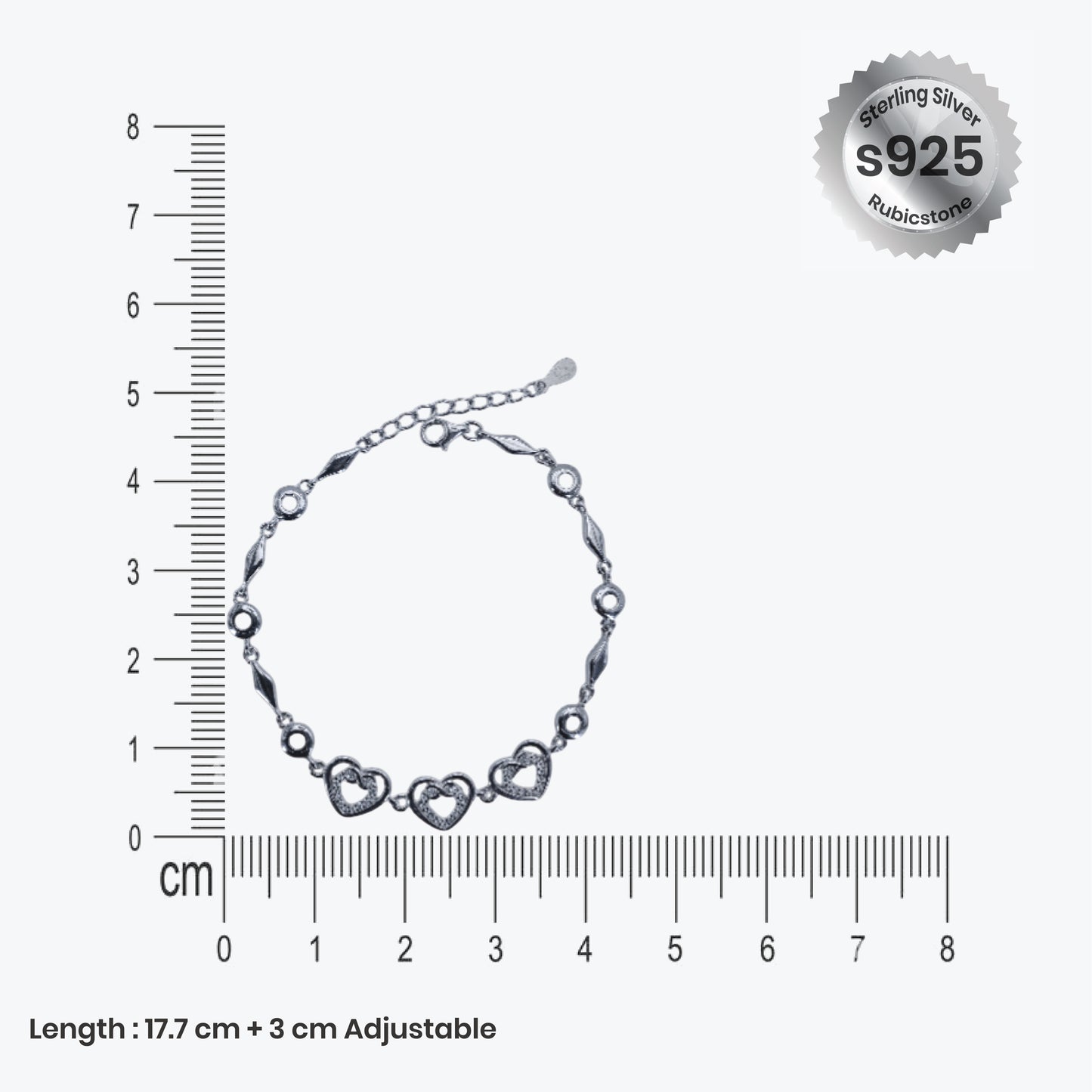 lustre heart-link bracelet – sterling silver with romantic elegance