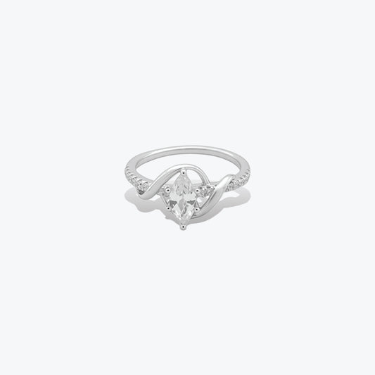 Elara Twist Ring– Sterling Silver Marquise Grace – Rubicstone