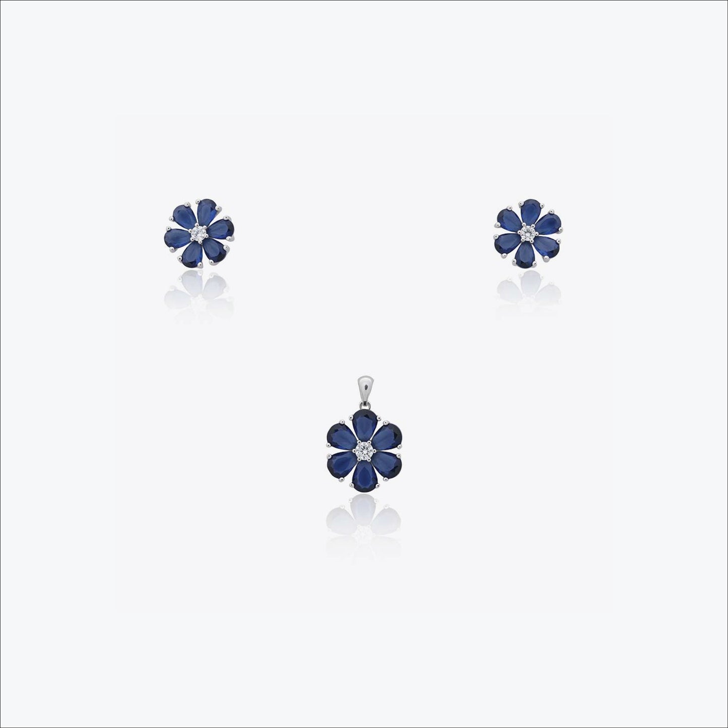 serene gem pendant – sterling silver style