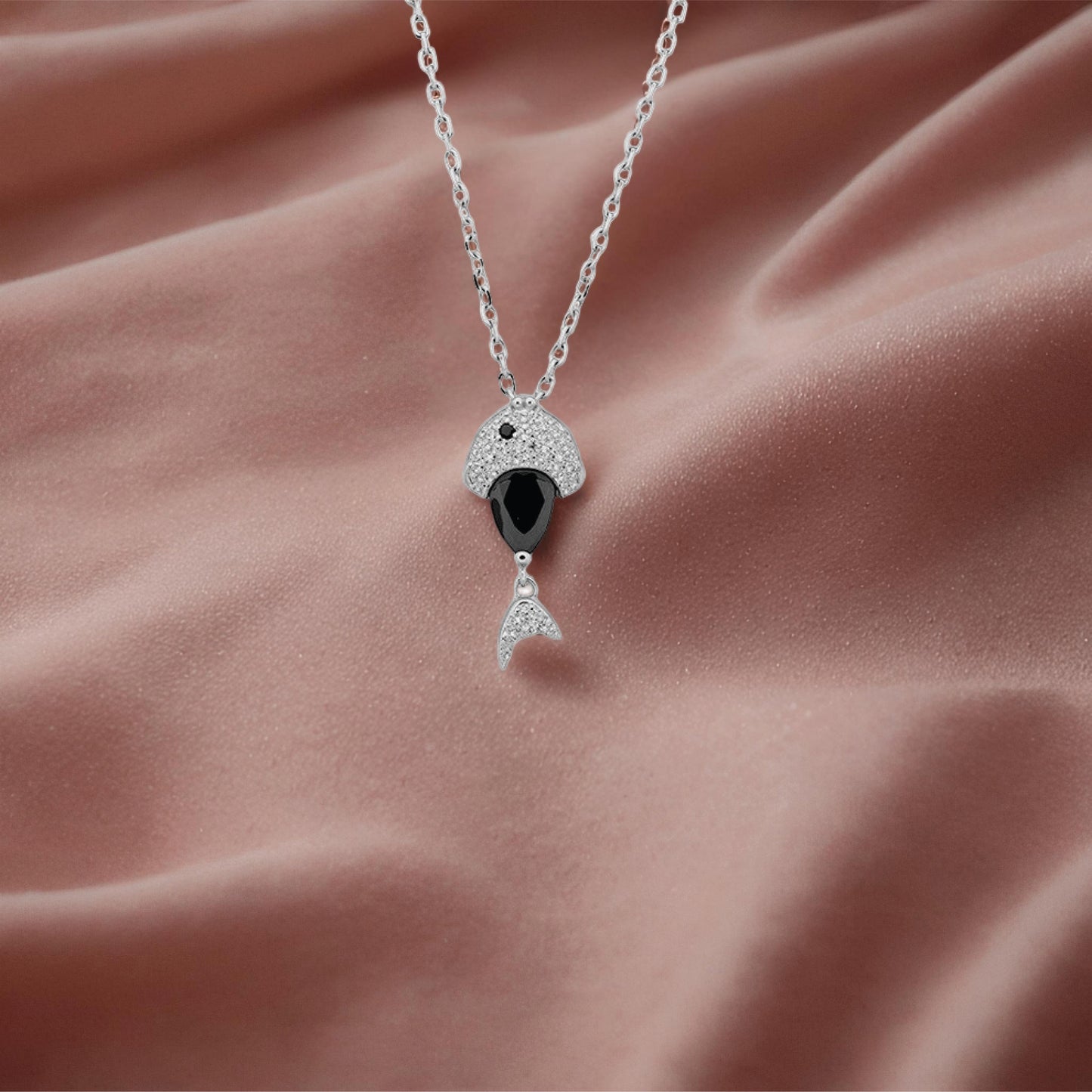 nerissa pendant – sterling silver in tidal contrast