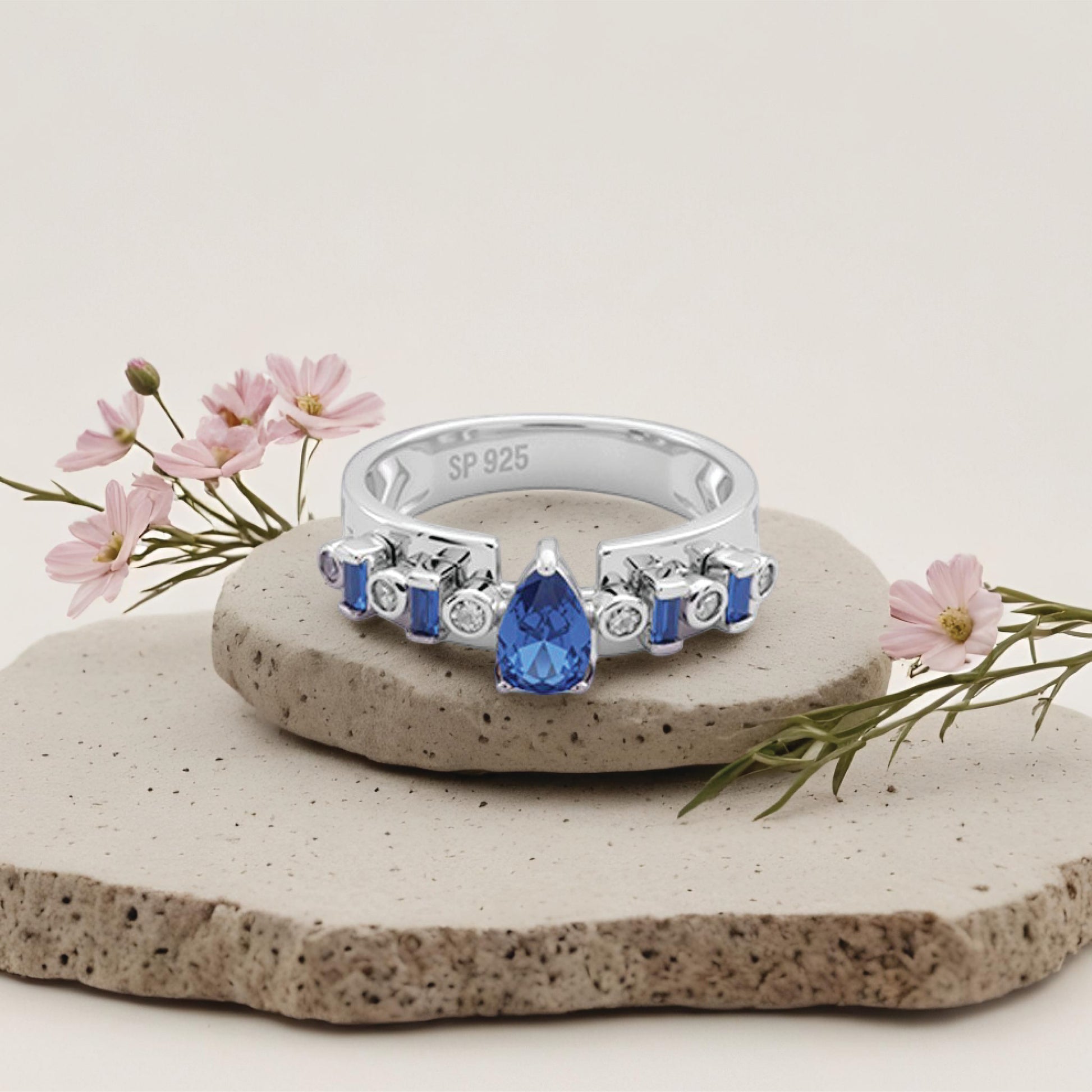Azure Drop Ring – Sterling Silver in Grace