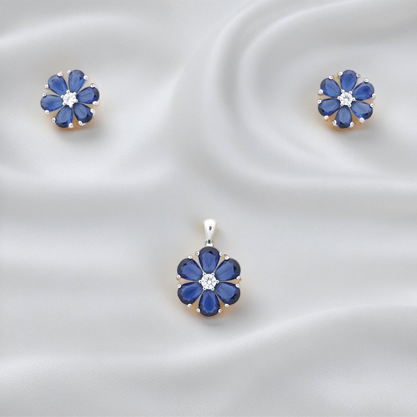 serene gem pendant – sterling silver style