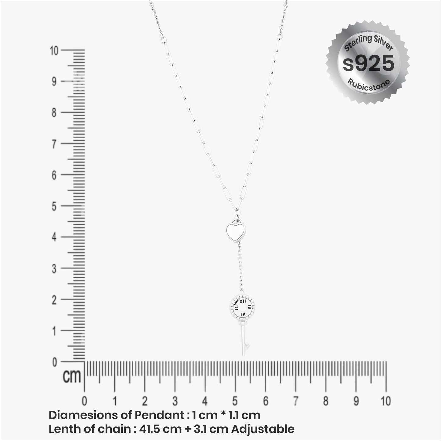 sterling silver timelove pendant in romantic symbolism