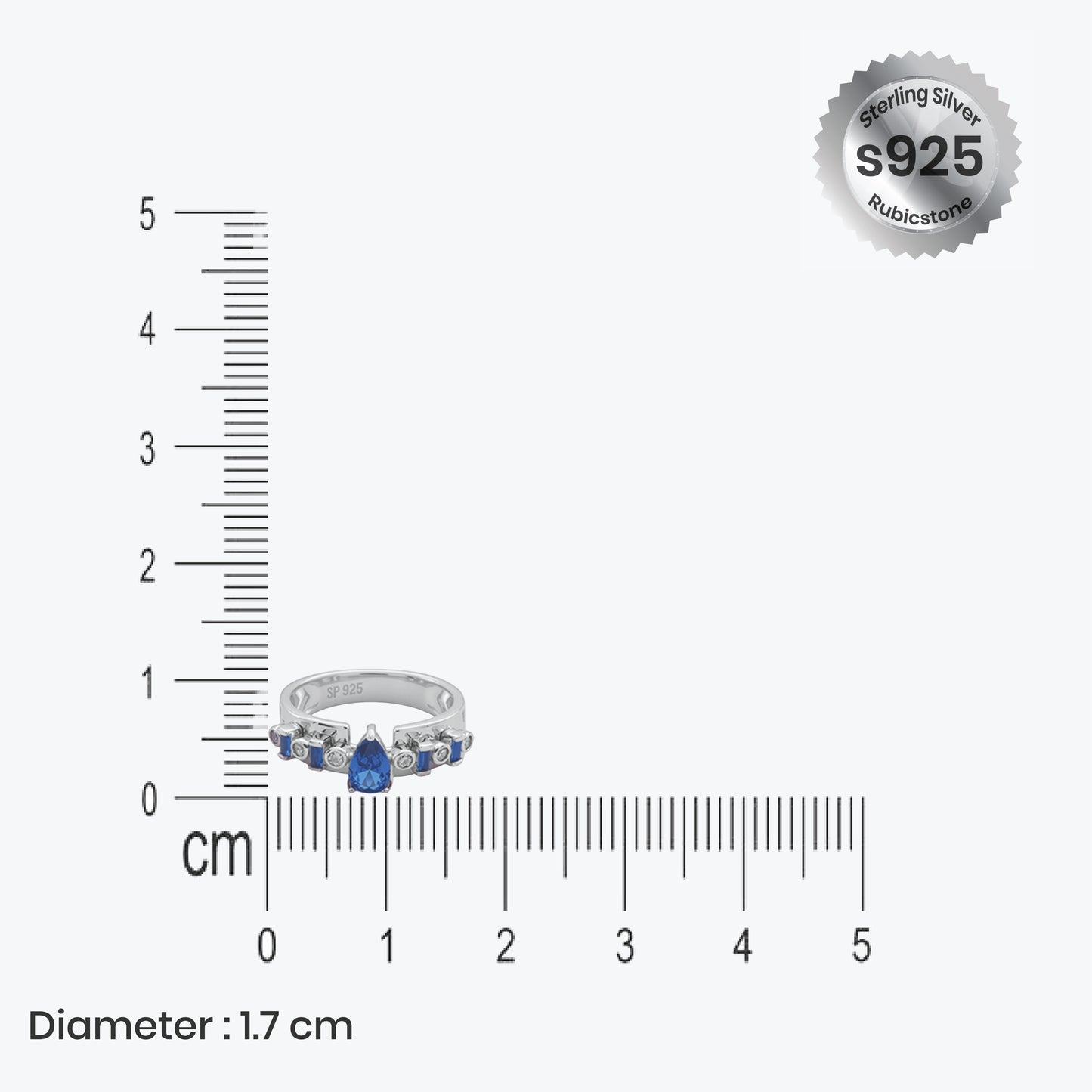 azure drop ring – sterling silver in grace