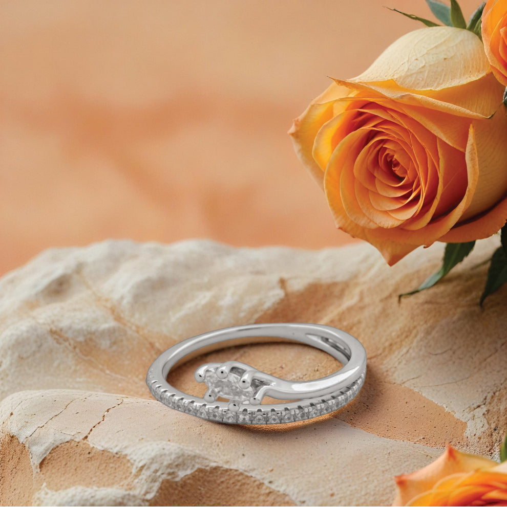 marquise glow ring – sterling silver with sparkling grace