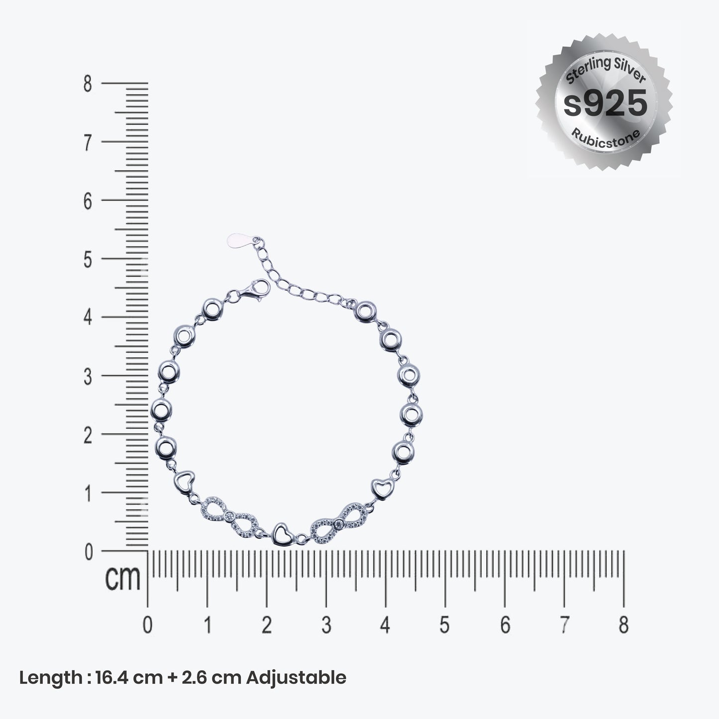 gem bracelet– sterling silver , subtle brilliance