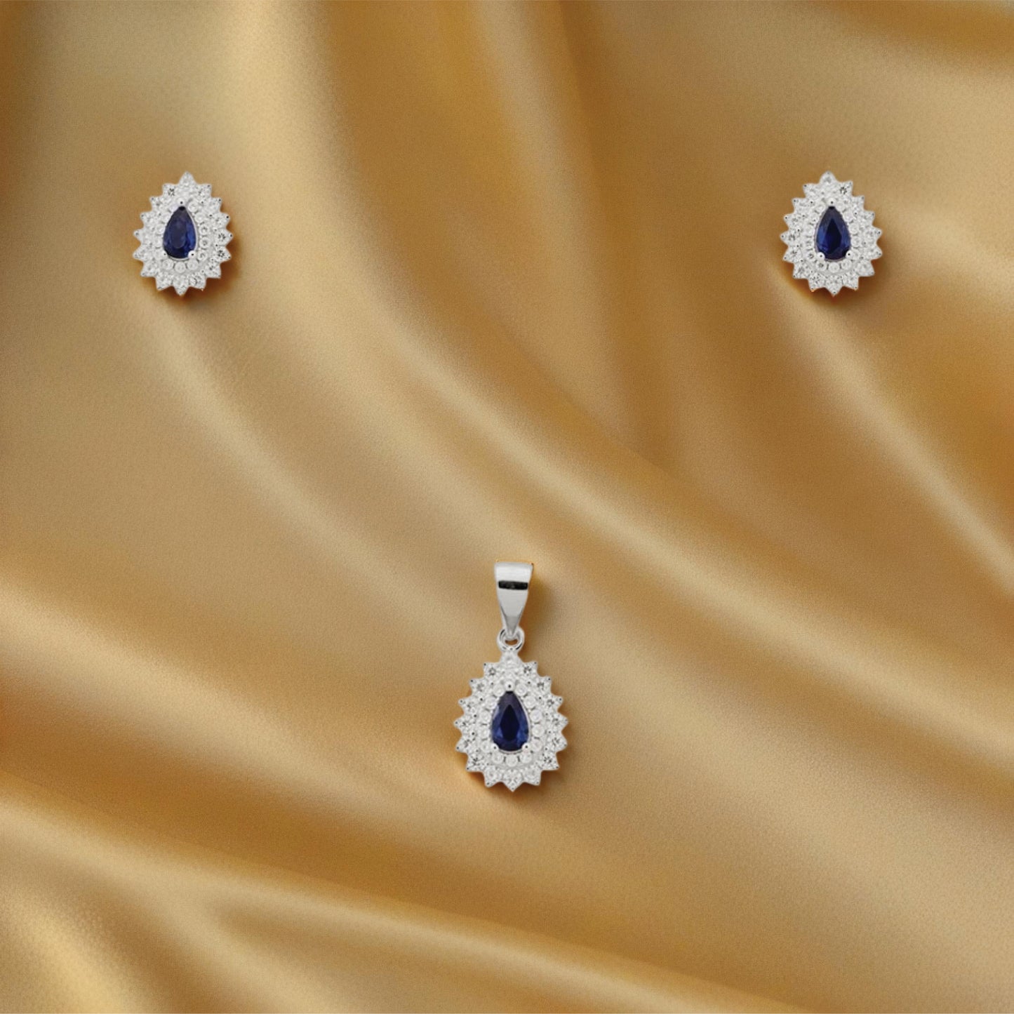 seren drop set – sterling silver in daylight & dusk