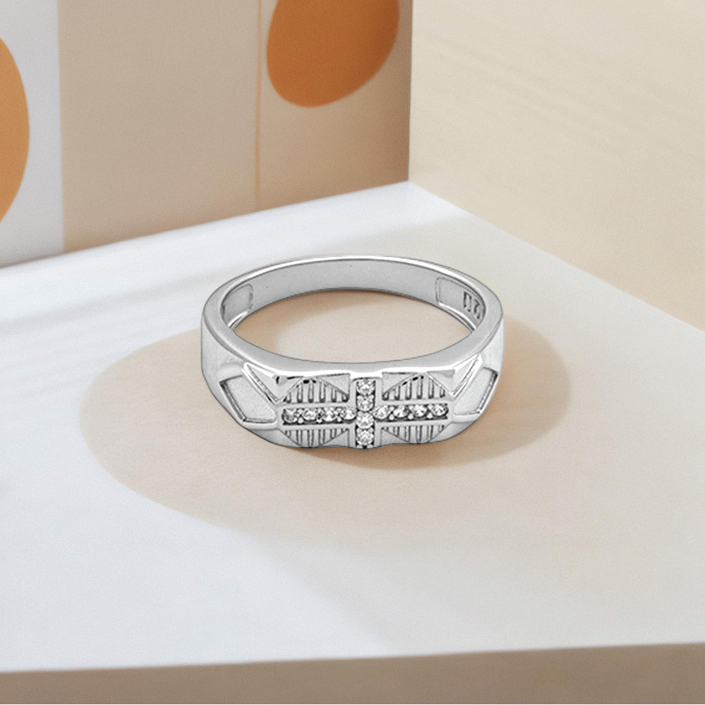 regal apex men’s ring – sterling silver with polished brilliance