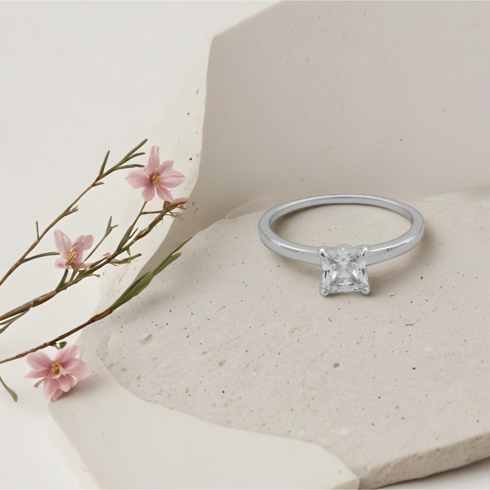 regal square ring – sterling silver with timeless sophistication