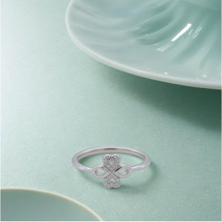 sterling silver infinity heart ring