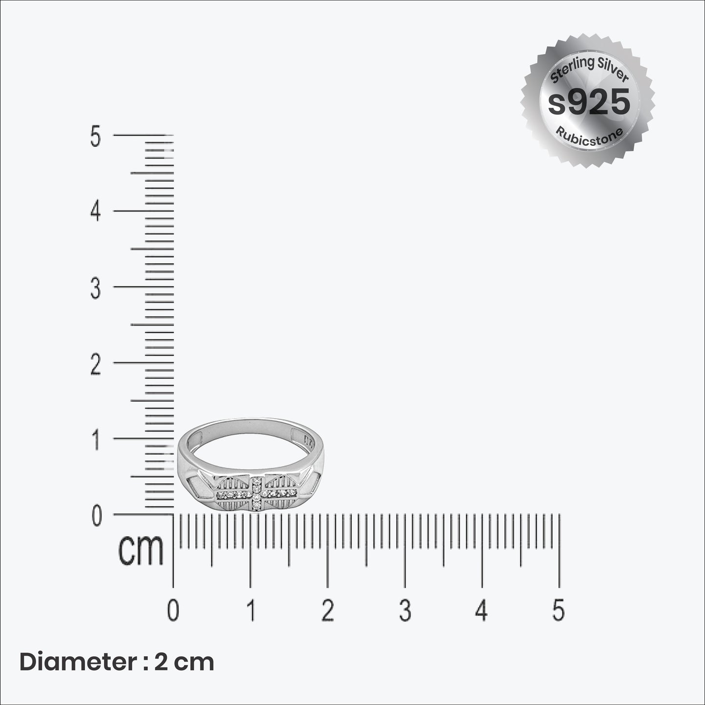 imperium crest men’s ring – sterling silver with diamond brilliance