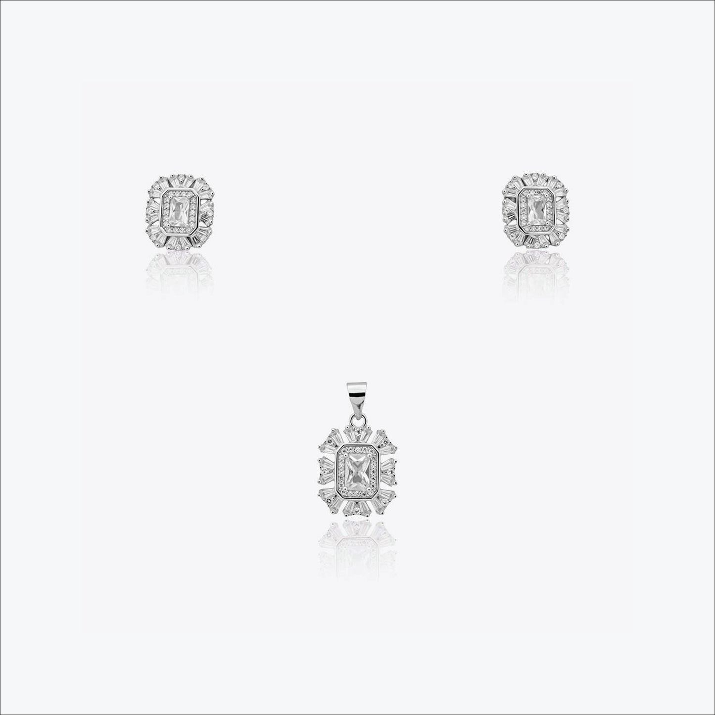 eira crest set – sterling silver with refined sparkle